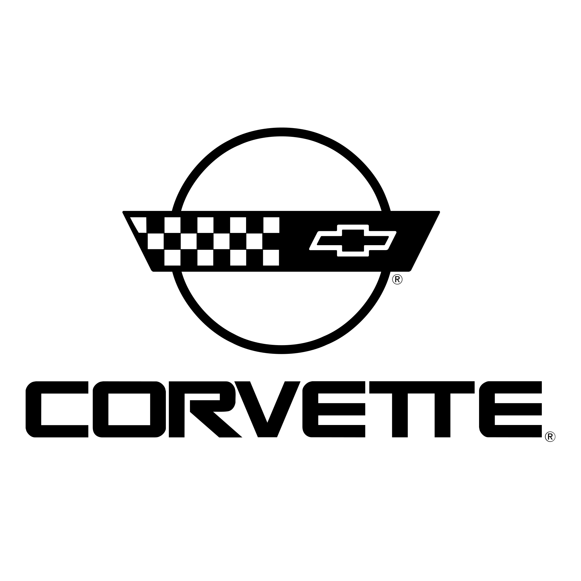 Corvette Logo Black and White