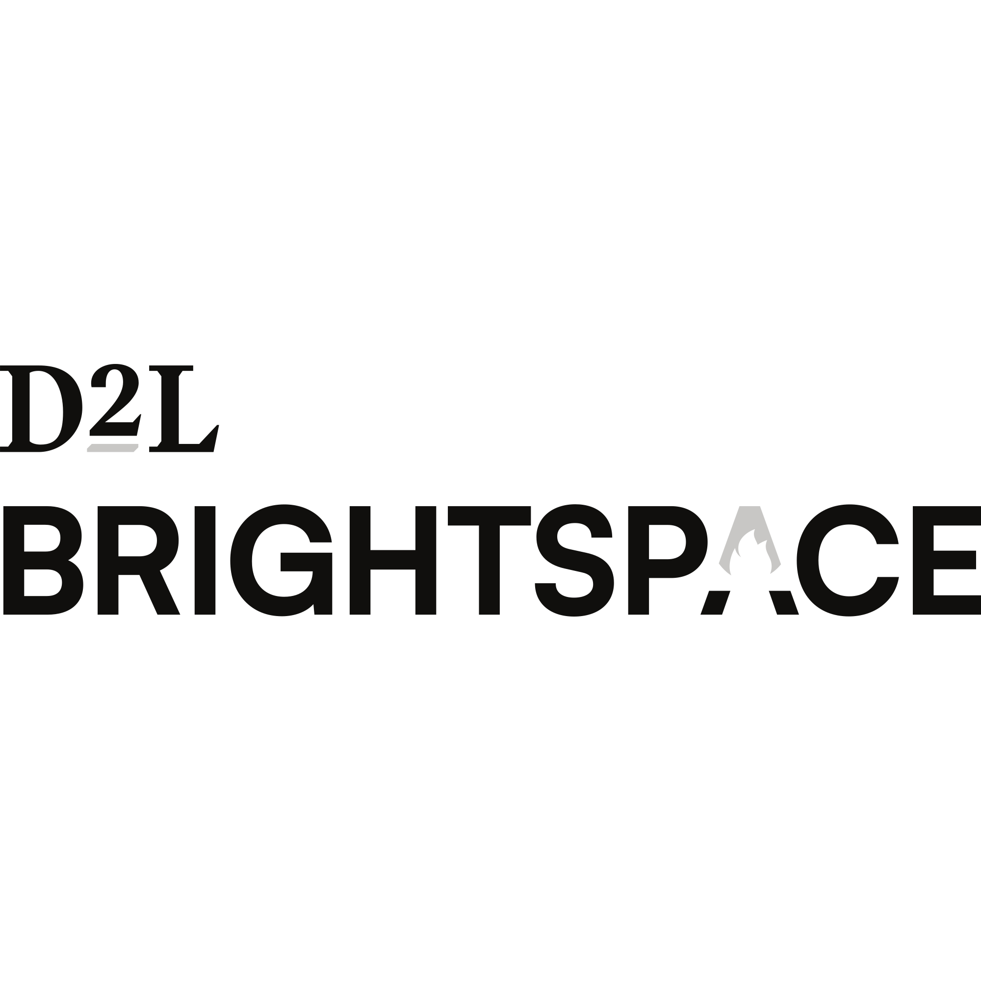 D2L Brightspace Greyscale Logo PNG