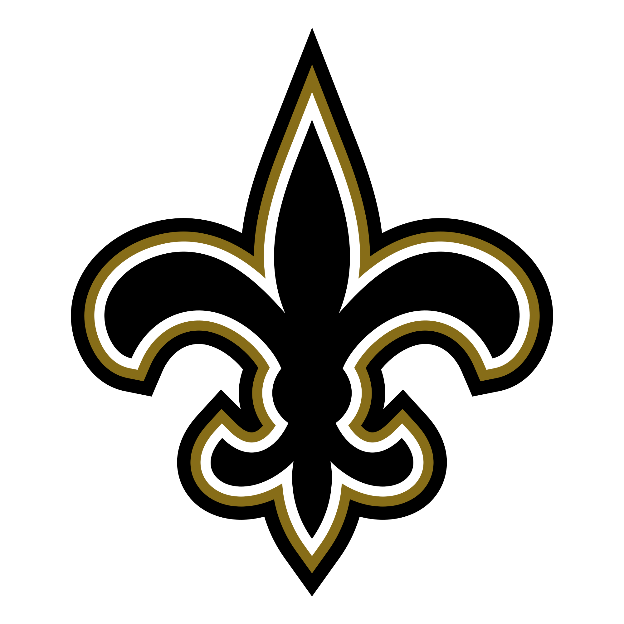 New Orleans Saints Logo Black and White