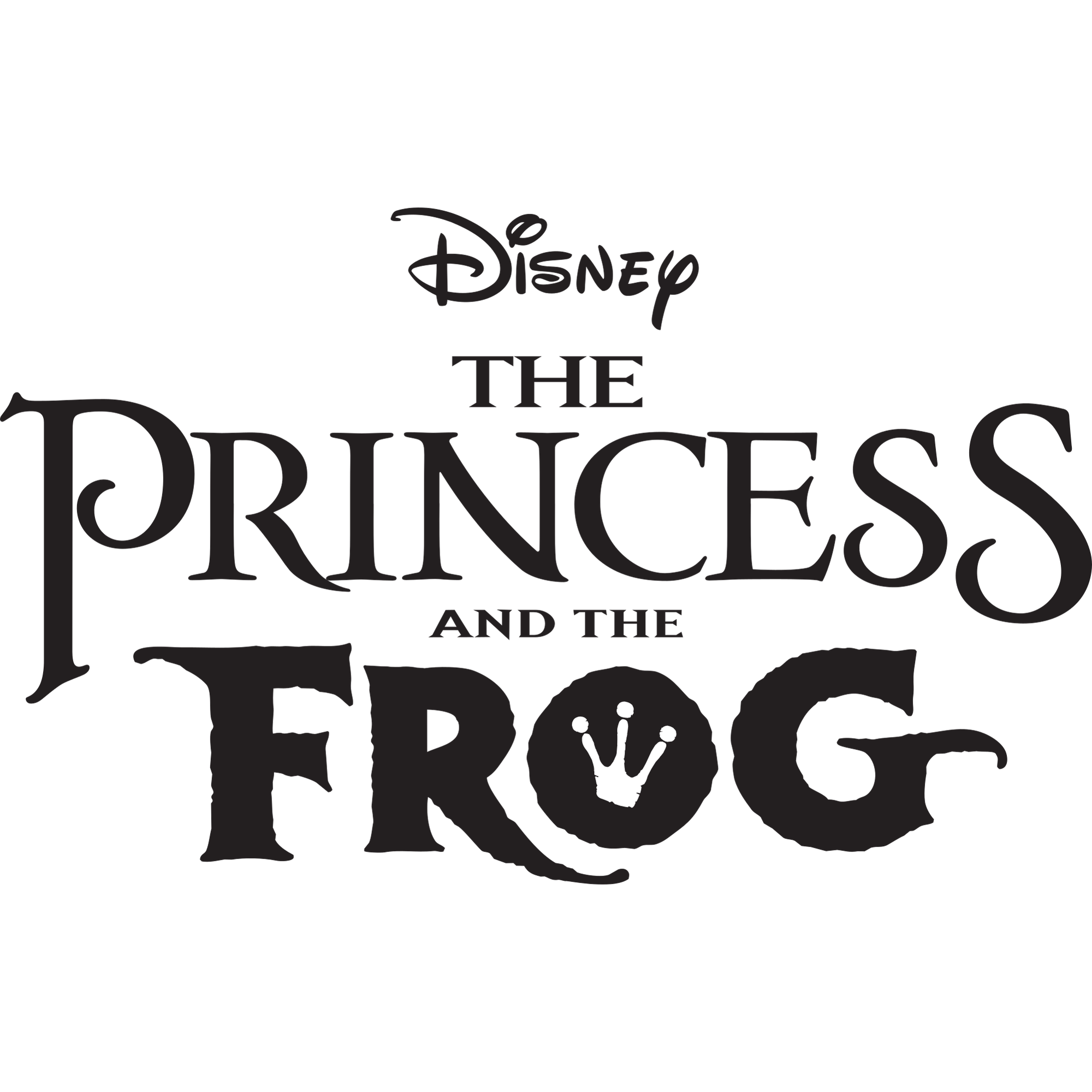 The Princess and the Frog Logo Black